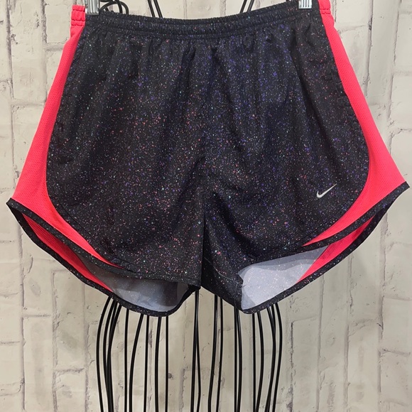 Nike Pants - Nike Dry  Fit Shorts Tempo Confetti Lined Running with Neon Pink Mesh Trim